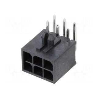 Socket | wire-board | male | Micro-Fit+ | 3mm | PIN: 6 | with contacts