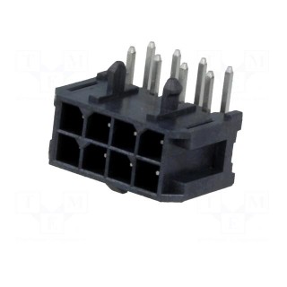 Socket | wire-board | male | Minitek Pwr 3.0 | 3mm | PIN: 8 | PCB snap-in