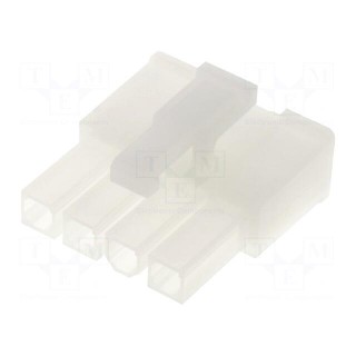 Plug | wire-wire/PCB | female | 4.2mm | PIN: 4 | w/o contacts | for cable