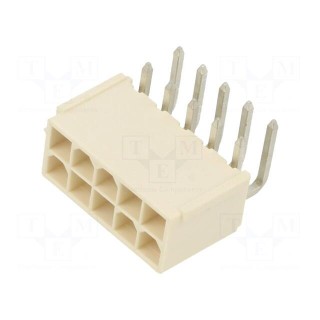 Socket | wire-board | male | Mini-Fit Jr | 4.2mm | PIN: 10 | THT | 13A