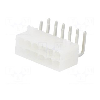 Socket | wire-board | male | Mini-Fit Jr | 4.2mm | PIN: 12 | THT | PCB snap