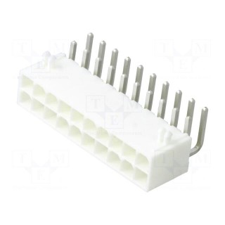 Socket | wire-board | male | Mini-Fit Jr | 4.2mm | PIN: 20 | THT | PCB snap
