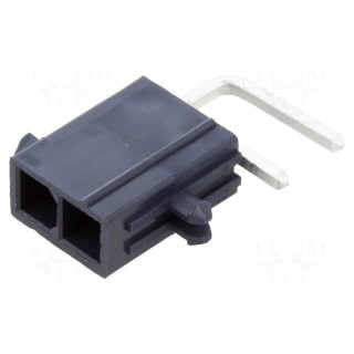 Socket | wire-board | male | Mini-Fit Jr | 4.2mm | PIN: 2 | Glow-Wire | THT