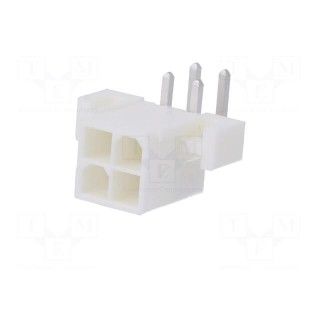 Socket | wire-board | male | Mini-Fit Jr | 4.2mm | PIN: 4 | THT | holders