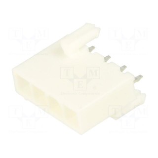 Socket | wire-board | male | Mini-Fit Jr | 4.2mm | PIN: 4 | THT | PCB snap