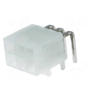 Socket | wire-board | male | Mini-Fit Jr | 4.2mm | PIN: 6 | THT | PCB snap