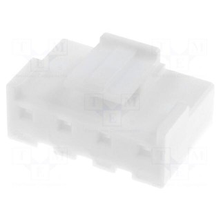 Plug | wire-board | female | 5mm | PIN: 4 | white | Type: w/o contacts
