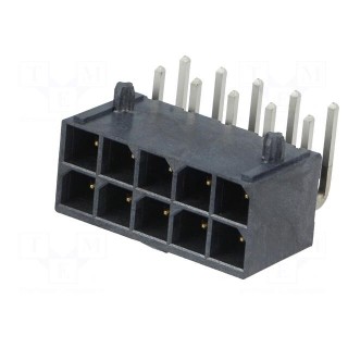 Socket | wire-board | male | Mega-Fit | 5.7mm | PIN: 10 | Layout: 2x5 | 23A