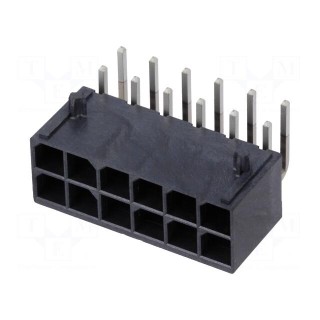 Socket | wire-board | male | Mega-Fit | 5.7mm | PIN: 12 | Layout: 2x6 | 23A