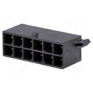 Socket | wire-board | male | Mega-Fit | 5.7mm | PIN: 12 | UL94V-0 | 23A
