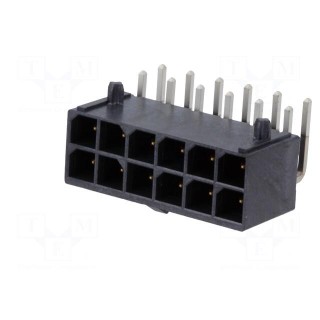 Socket | wire-board | male | Mega-Fit | 5.7mm | PIN: 12 | Layout: 2x6 | 23A
