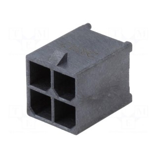 Socket | wire-board | male | Mega-Fit | 5.7mm | PIN: 4 | Layout: 2x2 | 23A