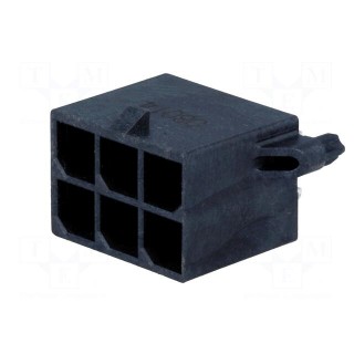 Socket | wire-board | male | Mega-Fit | 5.7mm | PIN: 6 | UL94V-0 | 23A | THT