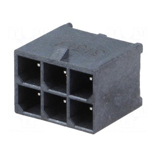 Socket | wire-board | male | Mega-Fit | 5.7mm | PIN: 6 | UL94V-0 | 23A | THT