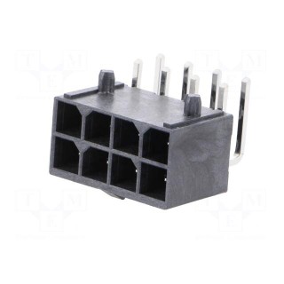 Socket | wire-board | male | Mega-Fit | 5.7mm | PIN: 8 | Layout: 2x4 | 23A
