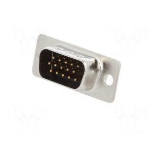 D-Sub HD | PIN: 15 | male | for cable | soldering | 3A