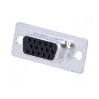 D-Sub HD | PIN: 15 | plug | female | for cable | soldering