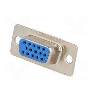 D-Sub HD | PIN: 15 | plug | female | for cable | straight | soldering