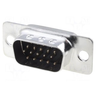 D-Sub HD | PIN: 15 | plug | male | for cable | soldering | 5A | 250V | 20mΩ