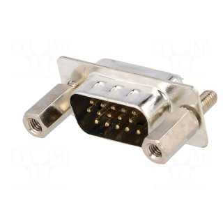 D-Sub HD | PIN: 15 | plug | male | for cable | soldering | 5A | 250V | 20mΩ