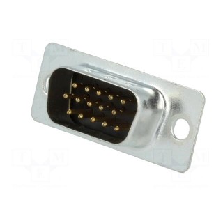 D-Sub HD | PIN: 15 | plug | male | for cable | soldering | black