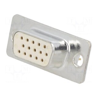 D-Sub HD | PIN: 15 | socket | female | on PCBs | straight | THT