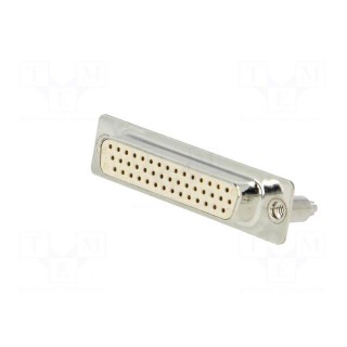 D-Sub HD | PIN: 44 | socket | female | on PCBs,PCB snap | straight | THT