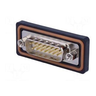 D-Sub | PIN: 15 | male | for panel mounting | soldering