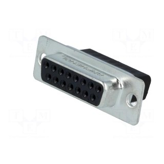 D-Sub | PIN: 15 | plug | female | for cable | crimped | Type: w/o contacts