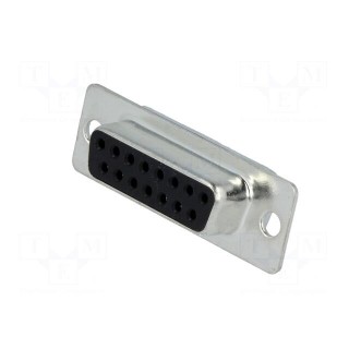 D-Sub | PIN: 15 | plug | female | for cable | soldering | 5A | 250V | 20mΩ