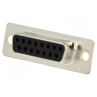 D-Sub | PIN: 15 | plug | female | for cable | soldering | black