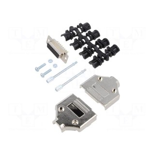 D-Sub | PIN: 15 | plug | female | for cable | straight | soldering