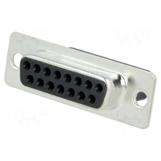 D-Sub | PIN: 15 | plug | female | for cable | Type: w/o contacts | 3A | 250V