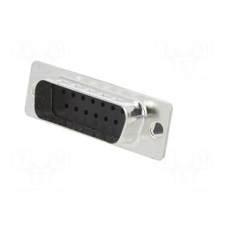 D-Sub | PIN: 15 | plug | male | for cable | crimped | Type: w/o contacts