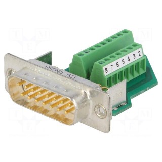 D-Sub | PIN: 15 | plug | male | for cable | screw terminal | 5A | 60V
