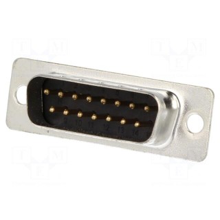 D-Sub | PIN: 15 | plug | male | for cable | soldering | Colour: black