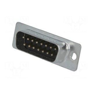 D-Sub | PIN: 15 | plug | male | for cable | soldering | black