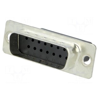 D-Sub | PIN: 15 | plug | male | for cable | Type: w/o contacts | 3A | 250V