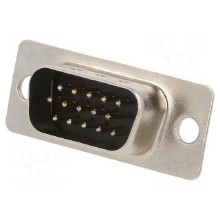 D-Sub | PIN: 15 | plug | male | for panel mounting | straight | soldering