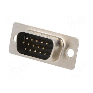 D-Sub | PIN: 15 | plug | male | for panel mounting | straight | soldering