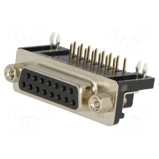 D-Sub | PIN: 15 | socket | female | angled 90° | THT | UNC4-40 | -55÷105°C