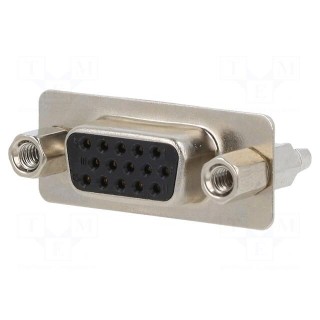 D-Sub | PIN: 15 | socket | female | for panel mounting | straight | 2.5A