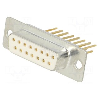 D-Sub | PIN: 15 | socket | female | on PCBs | angled | THT