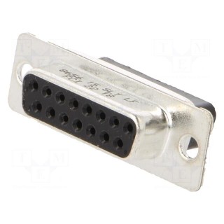 D-Sub | PIN: 15 | socket | female | on PCBs | straight | soldering | 5A
