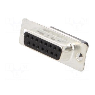 D-Sub | PIN: 15 | socket | female | on PCBs | straight | soldering | 5A