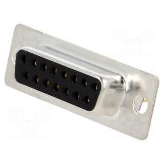 D-Sub | PIN: 15 | socket | female | on PCBs | straight | THT | 5A | -55÷105°C