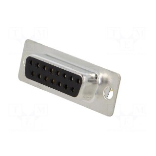D-Sub | PIN: 15 | socket | female | on PCBs | straight | THT | UNC4-40 | 5A