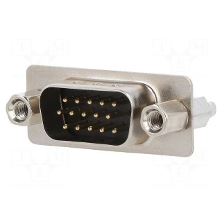 D-Sub | PIN: 15 | socket | male | for panel mounting | straight | 2.5A