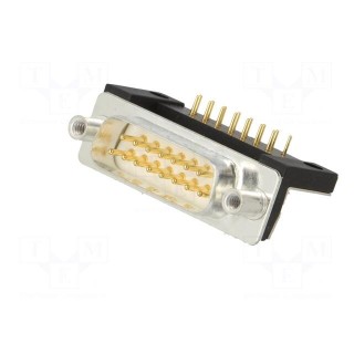 D-Sub | PIN: 15 | socket | male | for panel mounting,on PCBs | THT