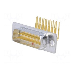 D-Sub | PIN: 15 | socket | male | on PCBs | angled 90° | THT